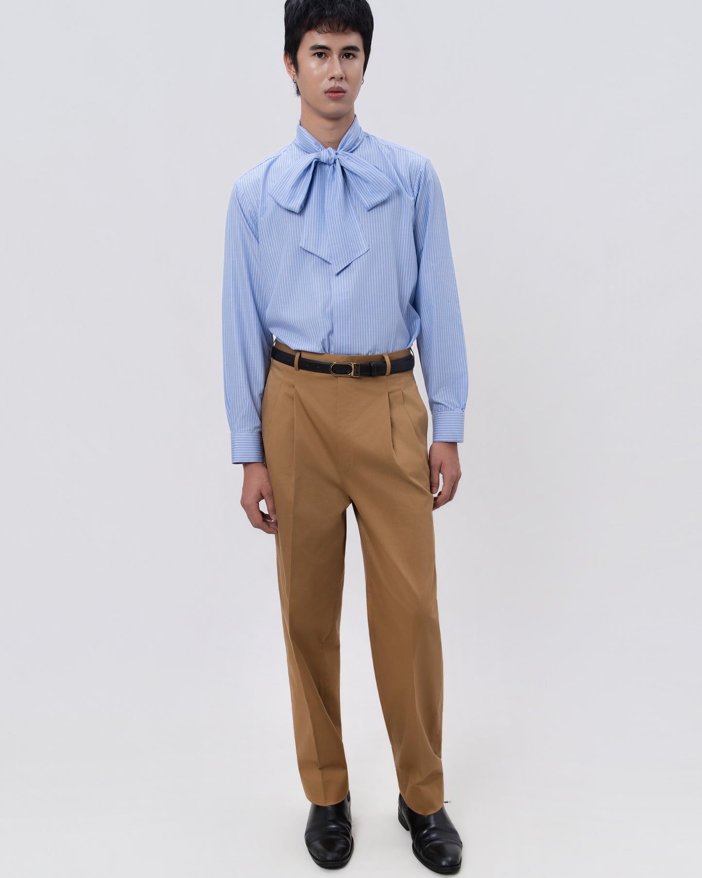 Khaki Tapered Cotton Pants - Hartono Gan