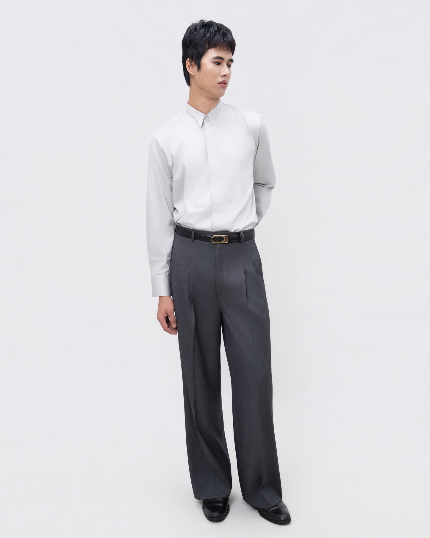 Gray Wool Blend Trousers - Hartono Gan
