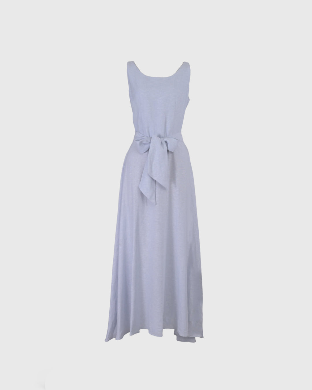 Midi Dress | LRI2025 Fit and Flare LWD-01 | Linen | Blue | Lakon Indonesia