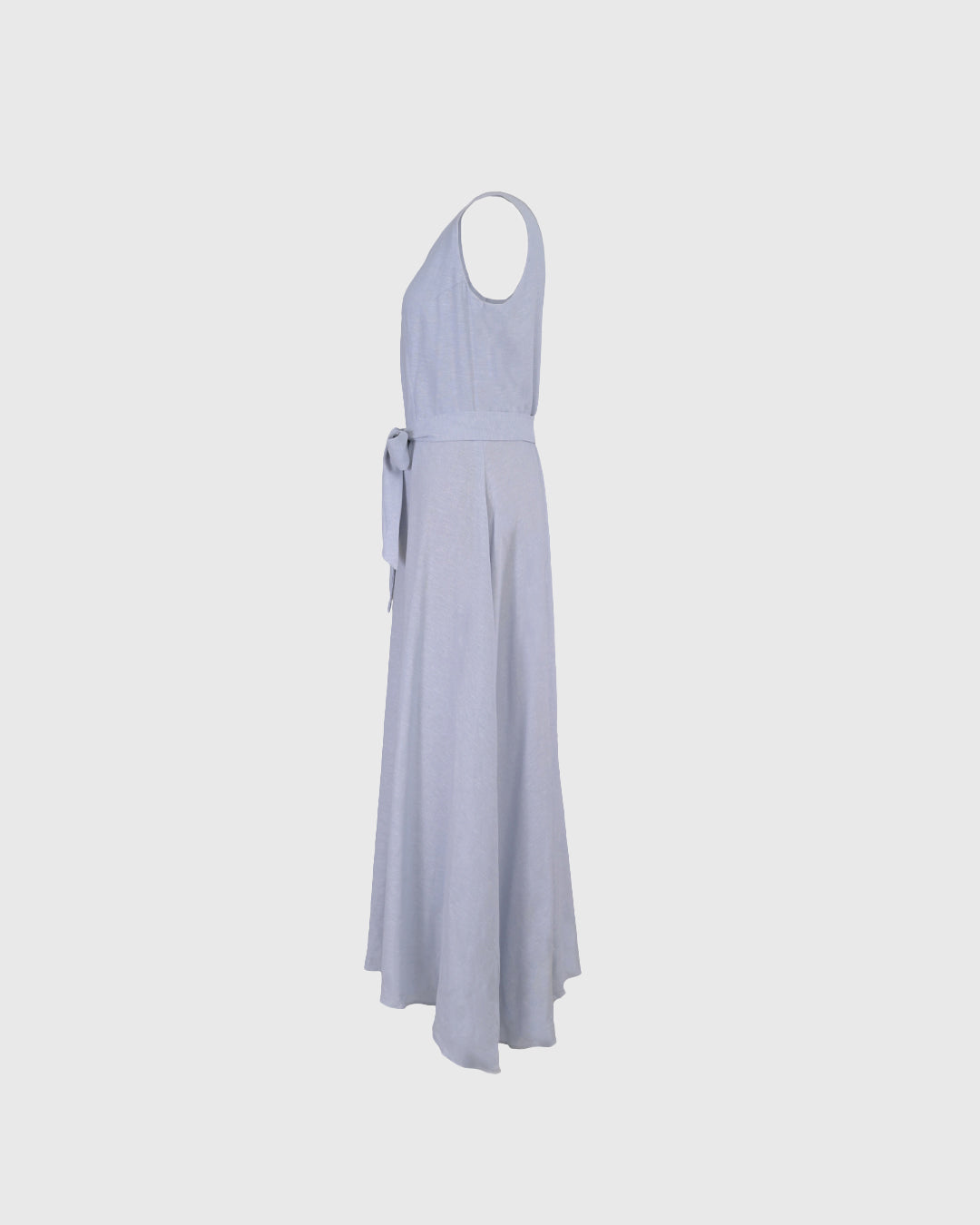 Midi Dress | LRI2025 Fit and Flare LWD-01 | Linen | Blue | Lakon Indonesia