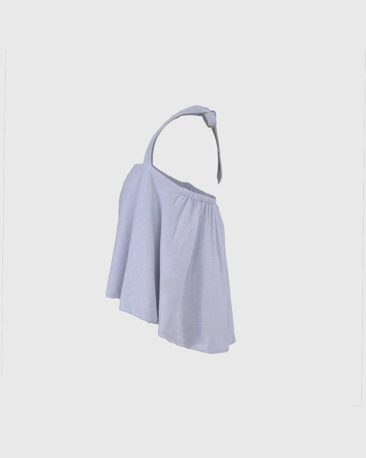 Atasan Tanpa Lengan | LRI2025 Stapless Flowy Top LWT-03 | Linen | Blue | Lakon Indonesia
