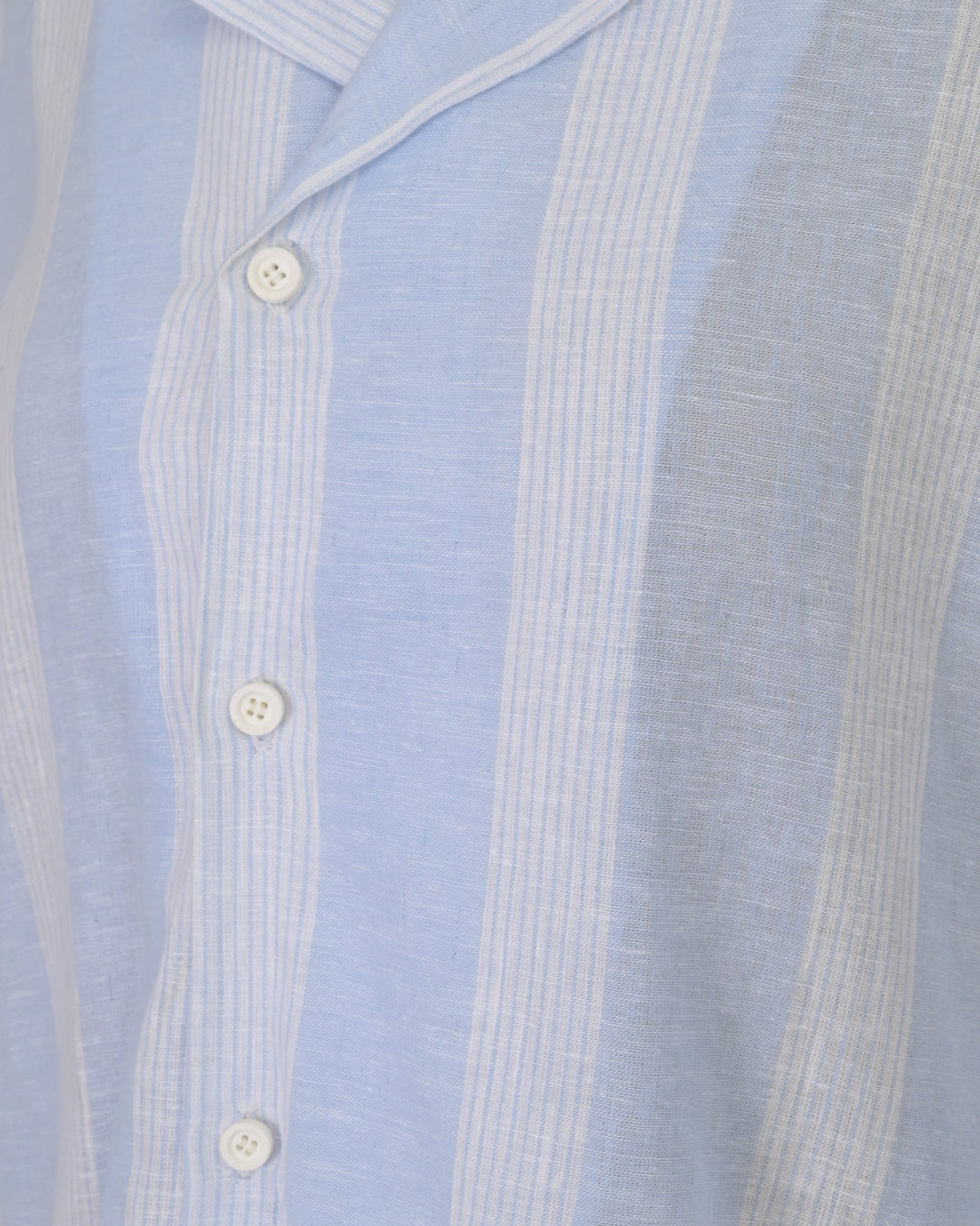 Kemeja Lengan Pendek | LRI2025 S/S Bowling Shirt LWT-06 | Linen | Striped Blue | Lakon Indonesia