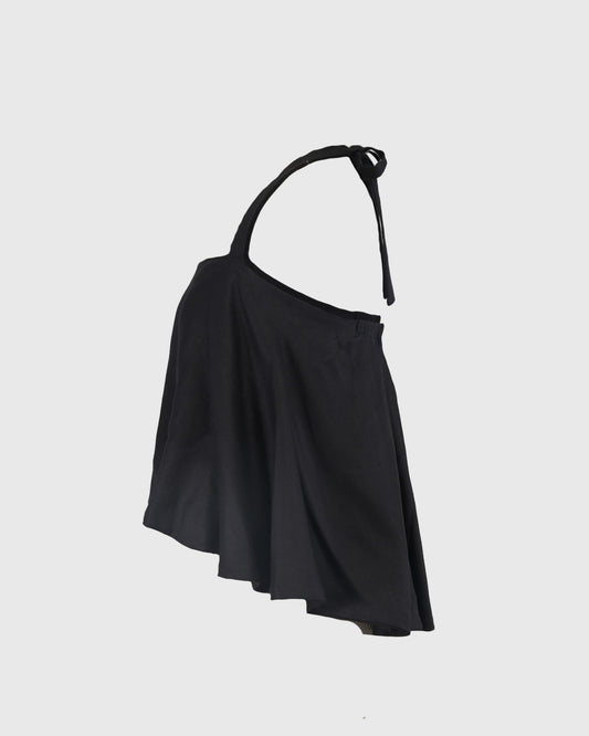 Atasan Tanpa Lengan | LRI2025 Stapless Flowy Top LWT-03 | Linen | Black | Lakon Indonesia