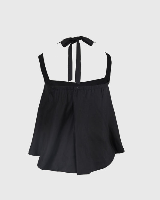 Atasan Tanpa Lengan | LRI2025 Stapless Flowy Top LWT-03 | Linen | Black | Lakon Indonesia