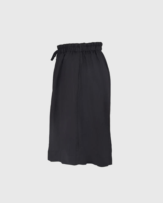 Celana Pendek | LRI2025 Flare Drawstring Short LR-07 | Linen | Black | Lakon Indonesia