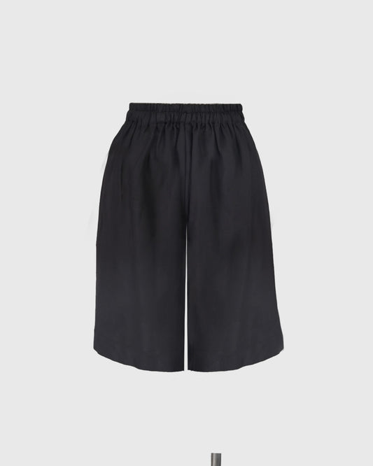 Celana Pendek | LRI2025 Flare Drawstring Short LR-07 | Linen | Black | Lakon Indonesia