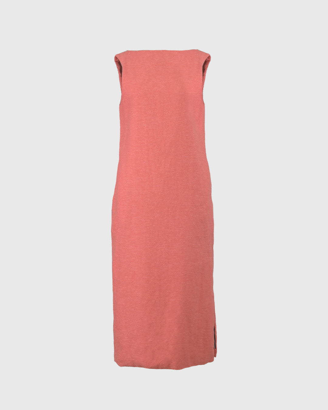 Midi Dress | RIK Boat Neck Sleevless RIKD-02 | Linen | Red | Lakon Indonesia