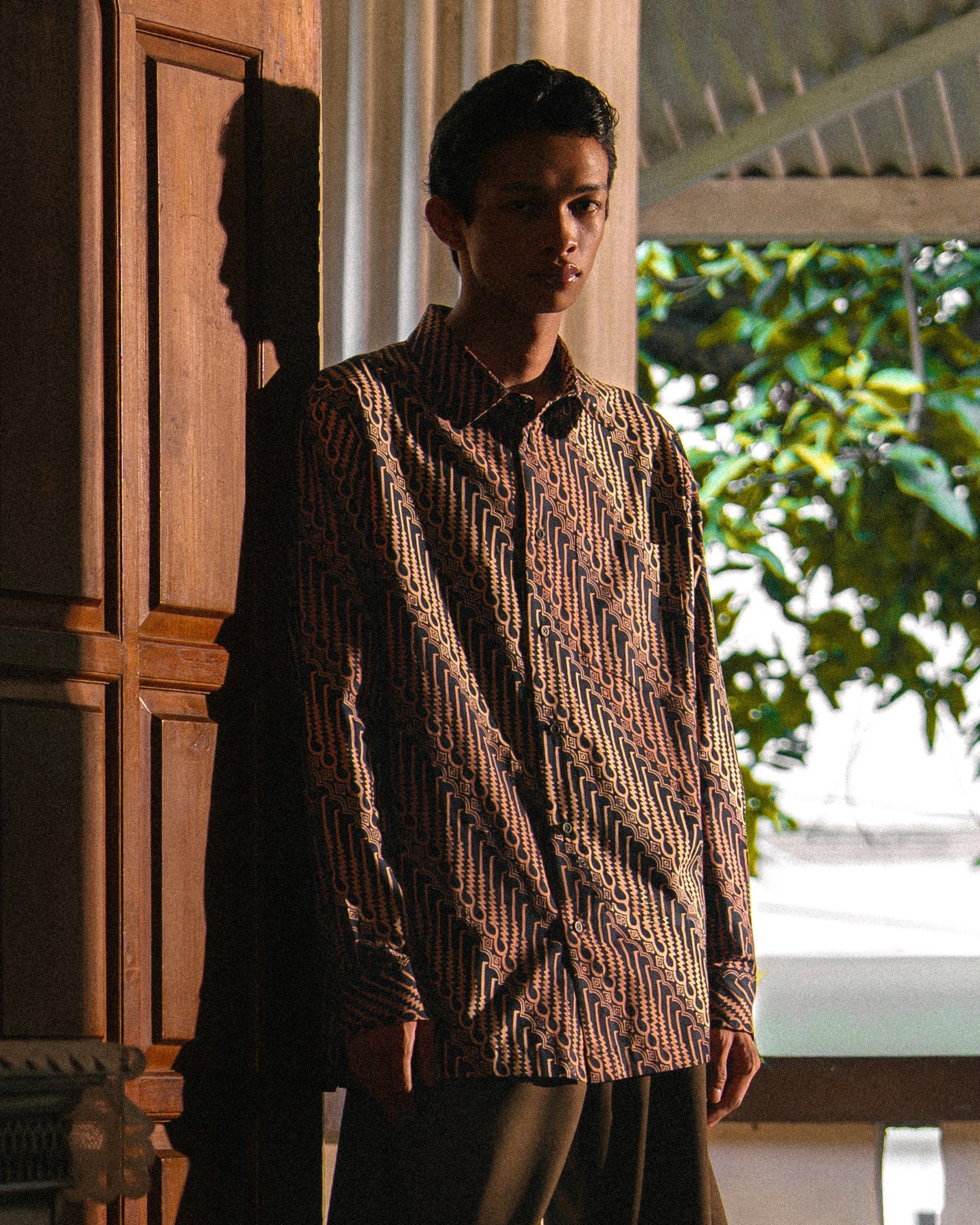 Basic L/S Shirt Batik Cap Parang Seno Kecil - F226