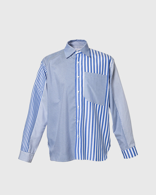 PM L/S Multi Fabric Shirt PMT-08 Garis BLU