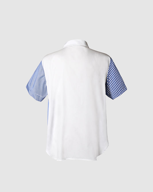 PM S/S Multi Fabric Shirt PMT-07 Garis BLU, L