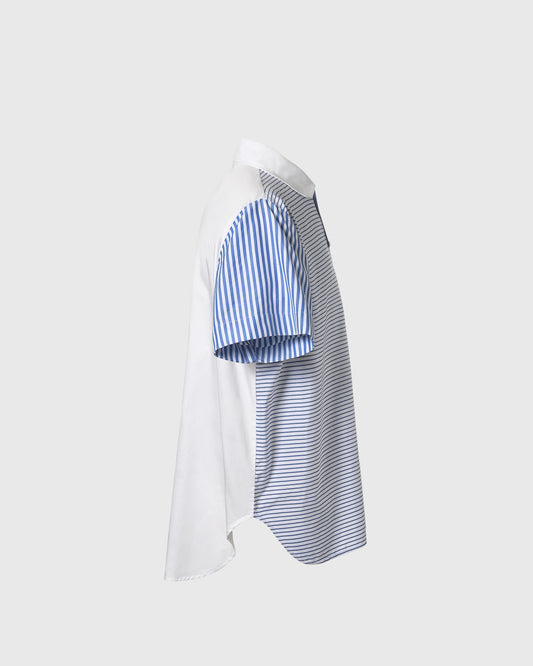 PM S/S Multi Fabric Shirt PMT-07 Garis BLU, L