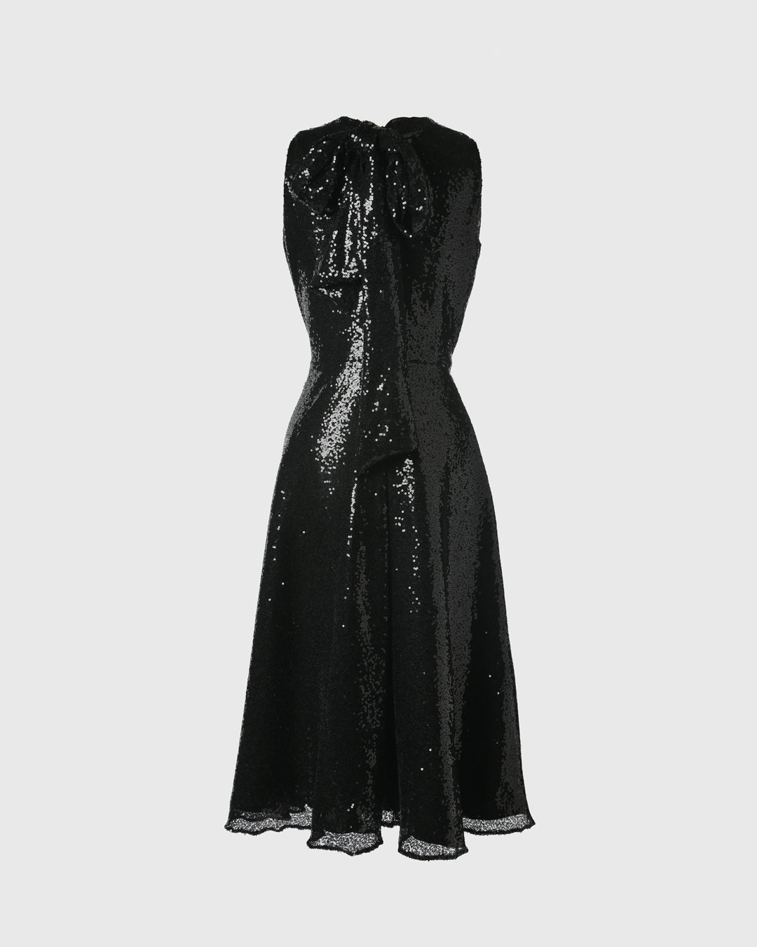 F325 Back Ribbon Dress - Sequin