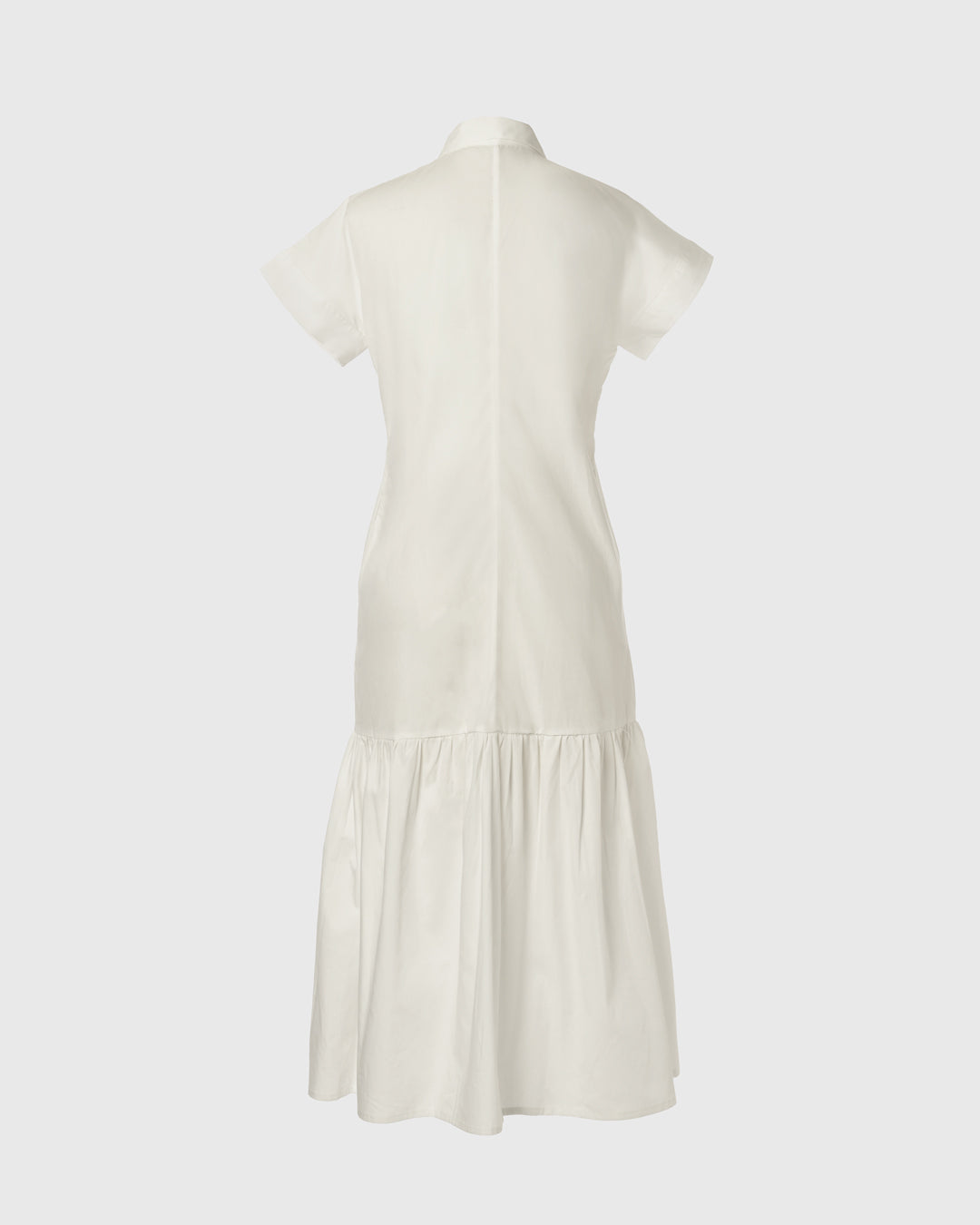 PM Tie Collar Ruffle Dress PMD-01 Off White