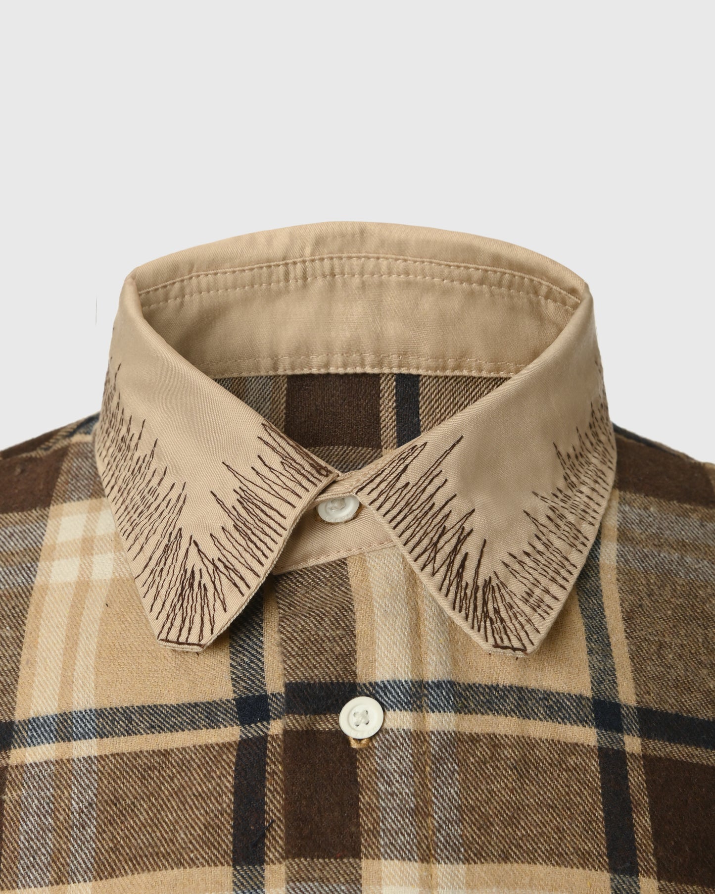 Kemeja Lengan Panjang | UR Stitched Basic Collar URT-01 | Khaki | Lakon Indonesia