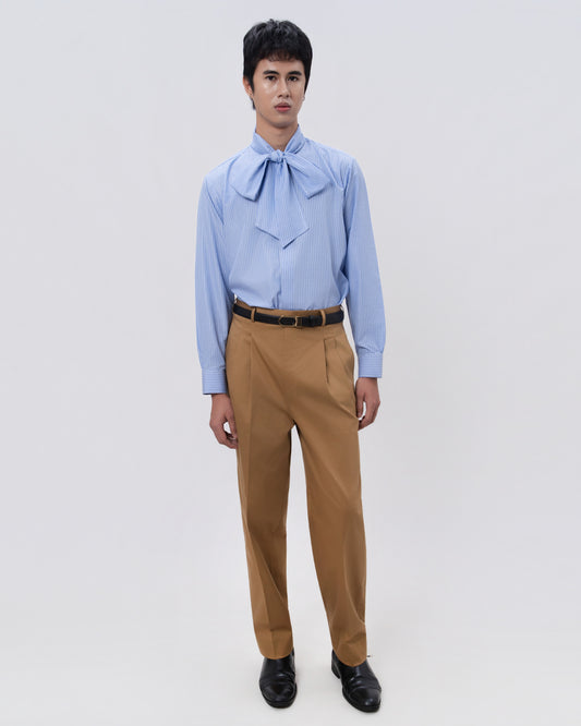 Scarf Neck Stripes Shirt - Hartono Gan
