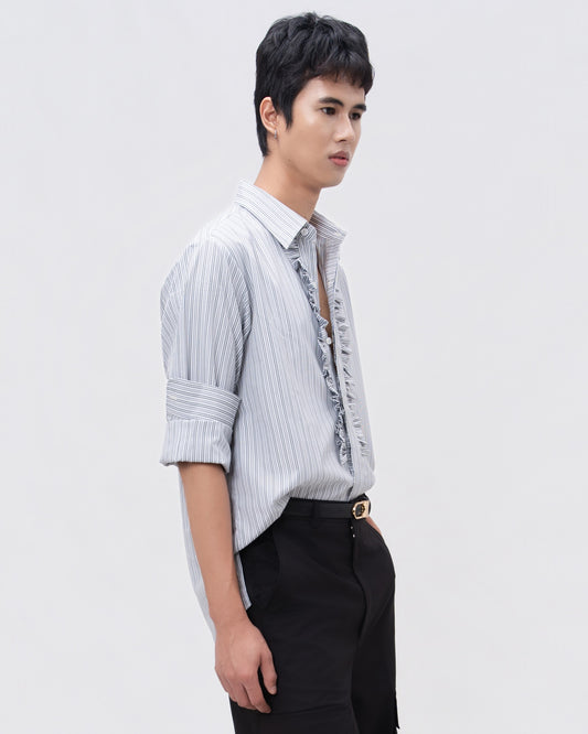 Ruffled Stripes Shirt - Hartono Gan