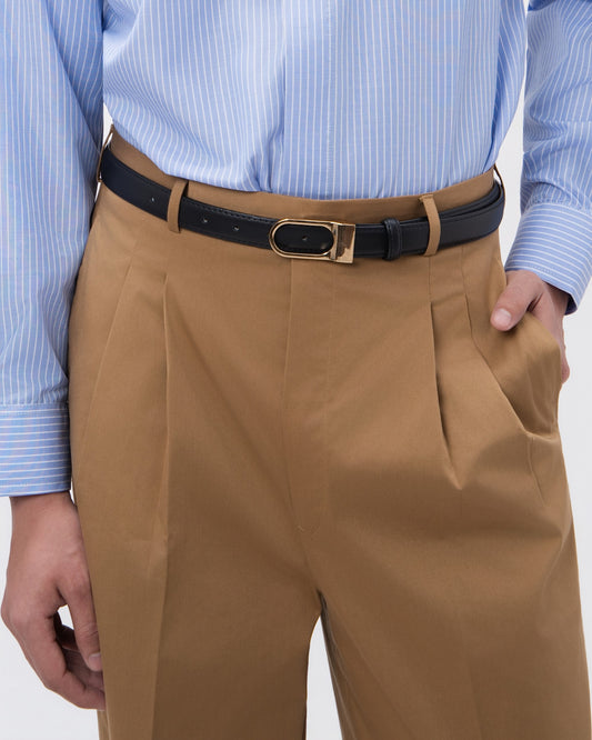 Khaki Tapered Cotton Pants - Hartono Gan
