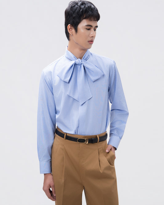 Scarf Neck Stripes Shirt - Hartono Gan