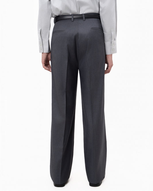 Gray Wool Blend Trousers - Hartono Gan