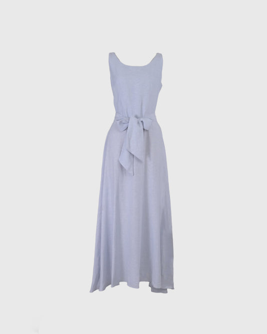 Midi Dress | LRI2025 Fit and Flare LWD-01 |  Linen | Blue | Lakon Indonesia