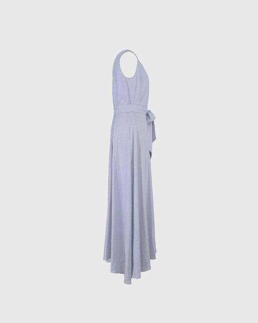 Midi Dress | LRI2025 Fit and Flare LWD-01 |  Linen | Blue | Lakon Indonesia