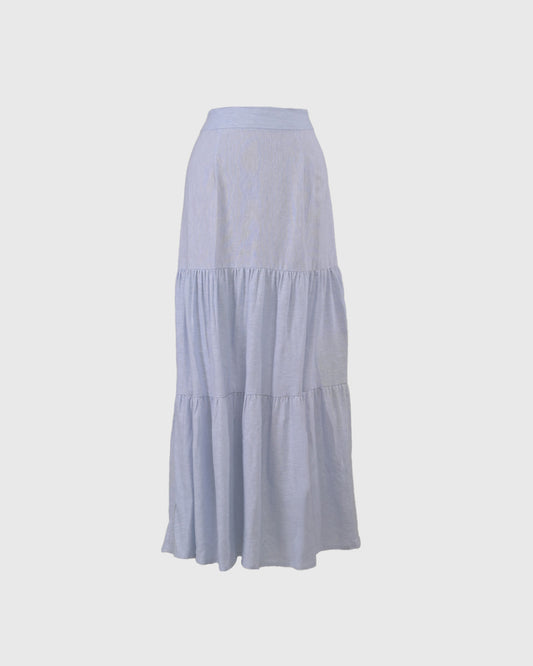 Rok Panjang | LRI2025 Foklore Skirt RIKB-24 | Linen | Blue | Lakon Indonesia