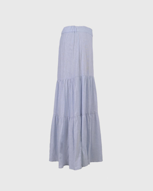 Rok Panjang | LRI2025 Foklore Skirt RIKB-24 | Linen | Blue | Lakon Indonesia