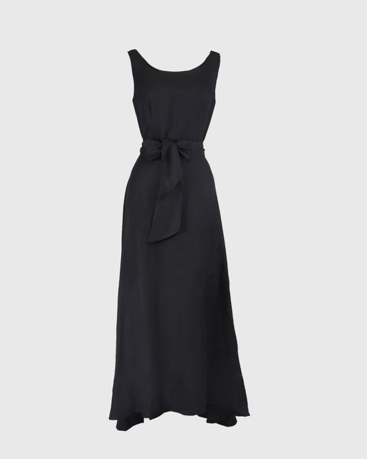 Midi Dress | LRI2025 Fit and Flare LWD-01 |  Linen | Lakon Indonesia