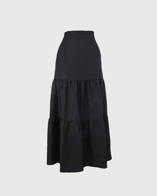 Rok Panjang | LRI2025 Foklore Skirt RIKB-24 | Linen | Black | Lakon Indonesia