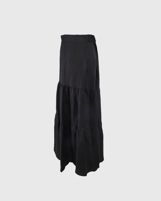Rok Panjang | LRI2025 Foklore Skirt RIKB-24 | Linen | Black | Lakon Indonesia