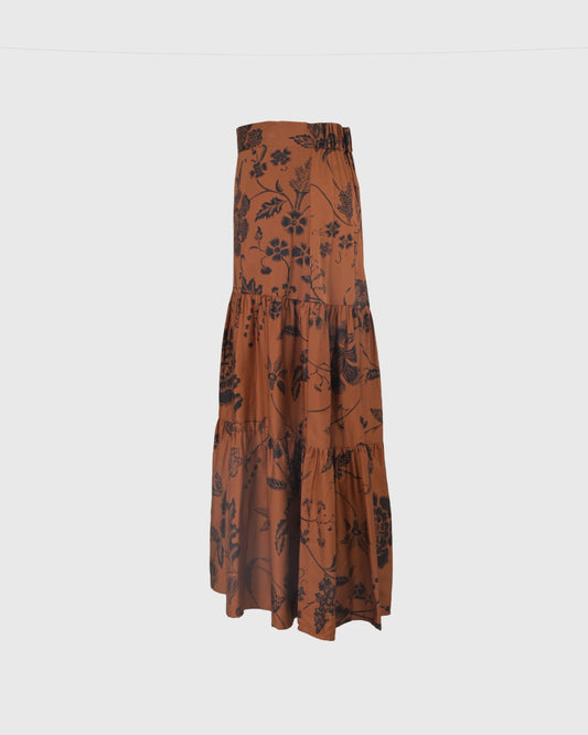 Rok Panjang | LRI2025 Foklore Skirt RIKB-24 | Sogan Bunga | Brown | Lakon Indonesia