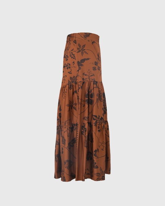 Rok Panjang | LRI2025 Foklore Skirt RIKB-24 | Sogan Bunga | Brown | Lakon Indonesia