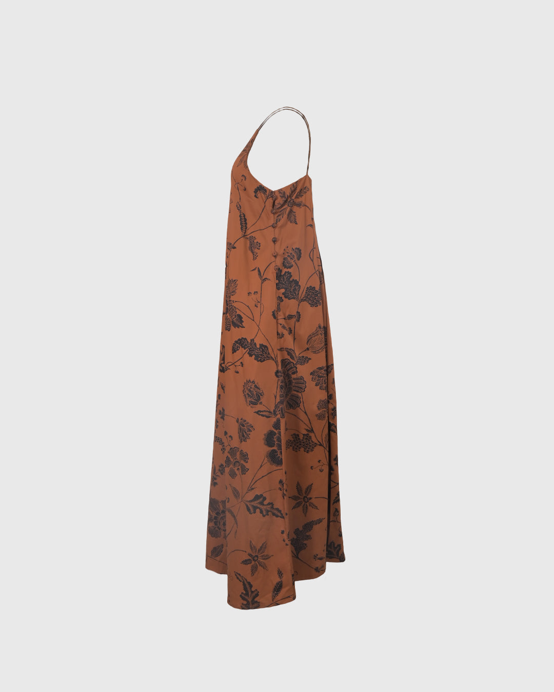 Dress Tanpa Lengan | LRI2025 Camisole Dress LWD-03 | Katun Satin | Batik Sogan | Lakon Indonesia