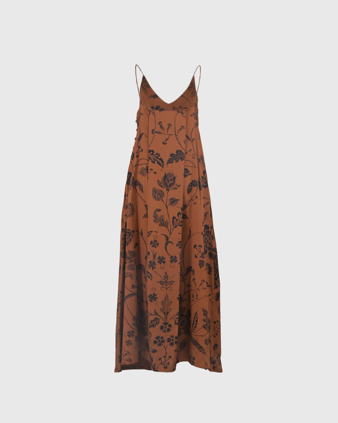 Dress Tanpa Lengan | LRI2025 Camisole Dress LWD-03 | Katun Satin | Batik Sogan | Lakon Indonesia