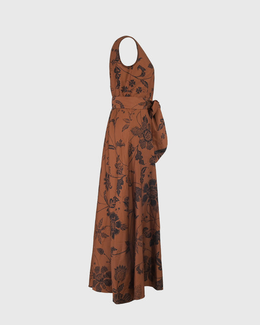 Midi Dress | LRI2025 Fit and Flare LWD-01 | Sogan Bunga | Lakon Indonesia