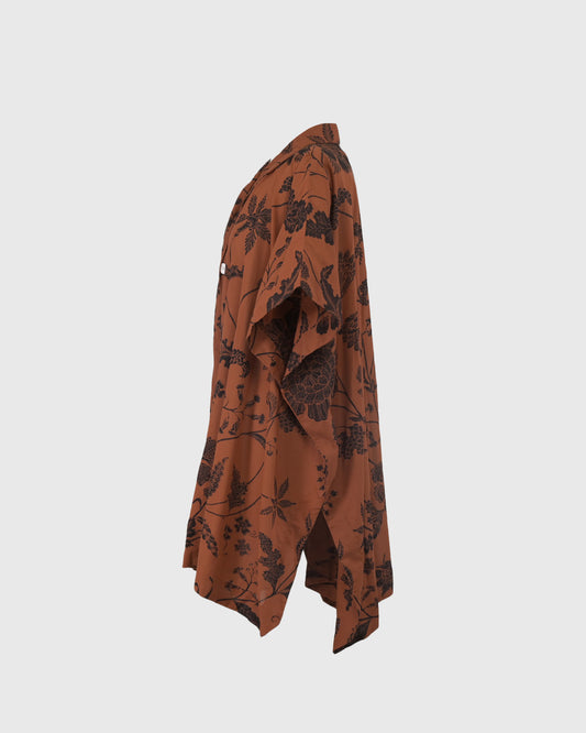 Blouse | LR Blazer Collar Ponco LR-01 | Sogan Bunga | Lakon Indonesia