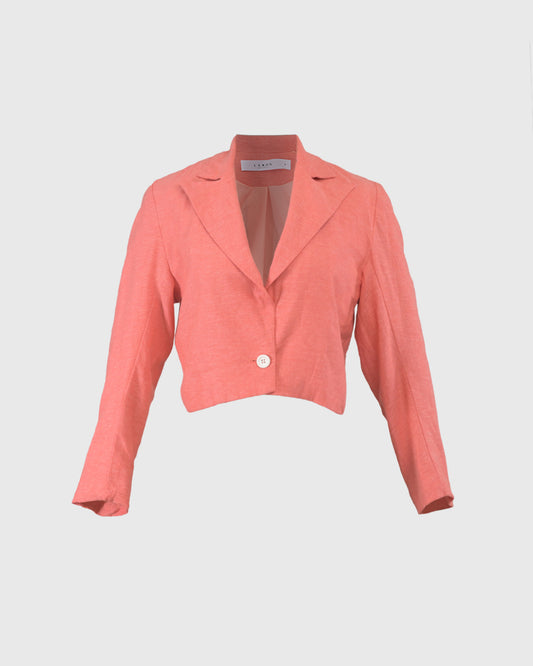 Jaket Crop | RIK Notch Lapel RIKO-04 | Linen | Red | Lakon Indonesia