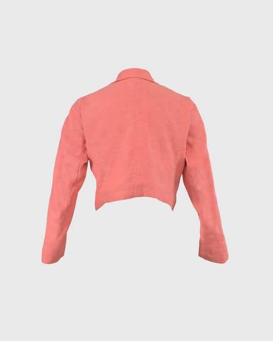 Jaket Crop | RIK Notch Lapel RIKO-04 | Linen | Red | Lakon Indonesia