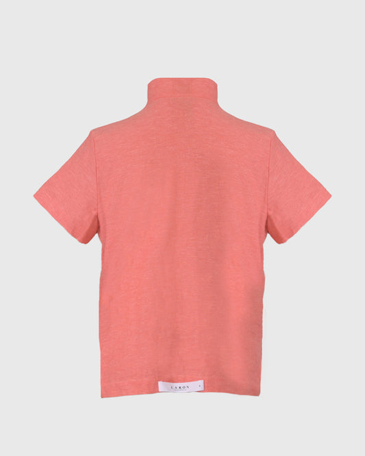 Kemeja Lengan Pendek | RIK Buttoned Shirt RIKTW-36 | Linen | Red | Lakon Indonesia