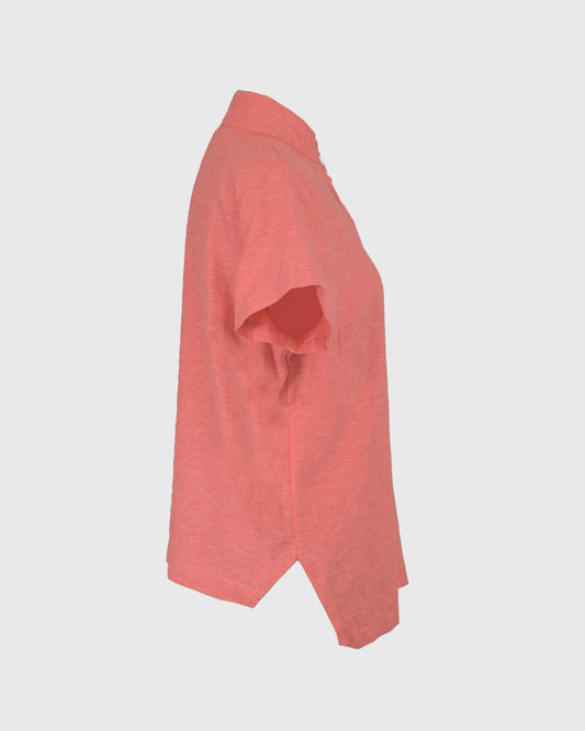 Kemeja Lengan Pendek | RIK Buttoned Shirt RIKTW-36 | Linen | Red | Lakon Indonesia