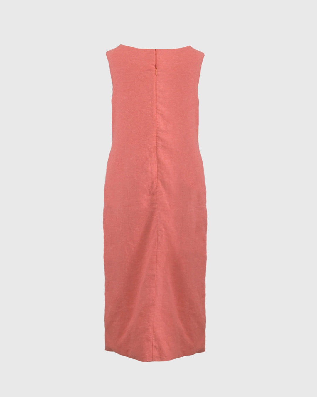 Midi Dress | RIK Boat Neck Sleevless RIKD-02 | Linen | Red | Lakon Indonesia