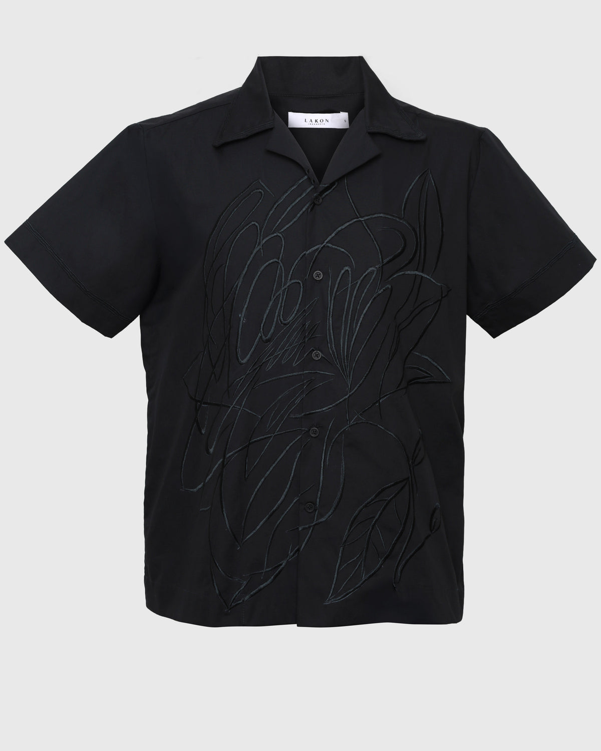 Lakon Indonesia - Kemeja Harsa Flower Embroidery S/S Shirt HRT-03 Atasan Pria Lengan Pendek Bordir