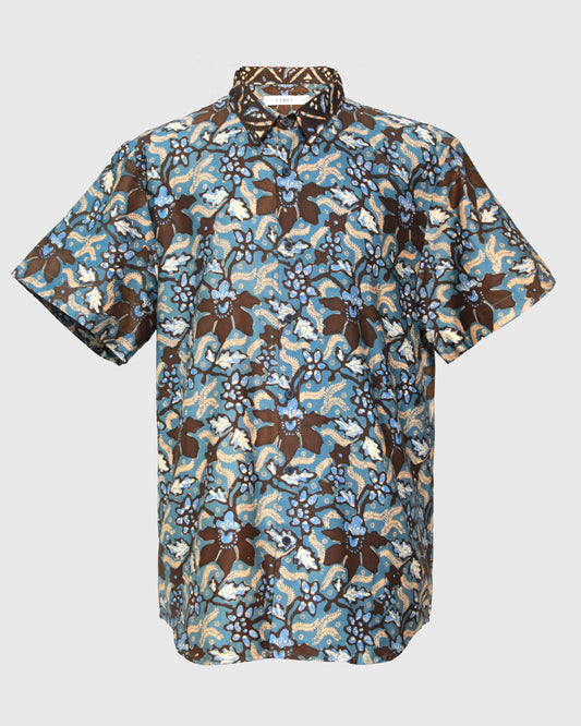 S/S Basic Shirt Batik Bunga LW Kemeja Pria