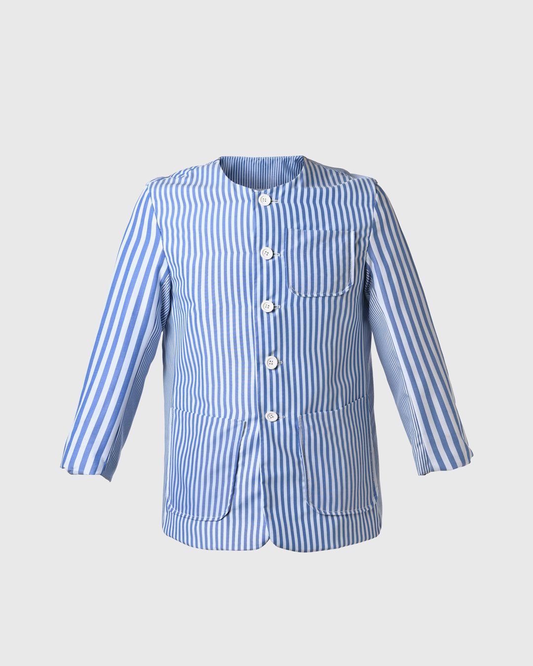 PM Round Neck Blazer PMO-02 Stripe Blue