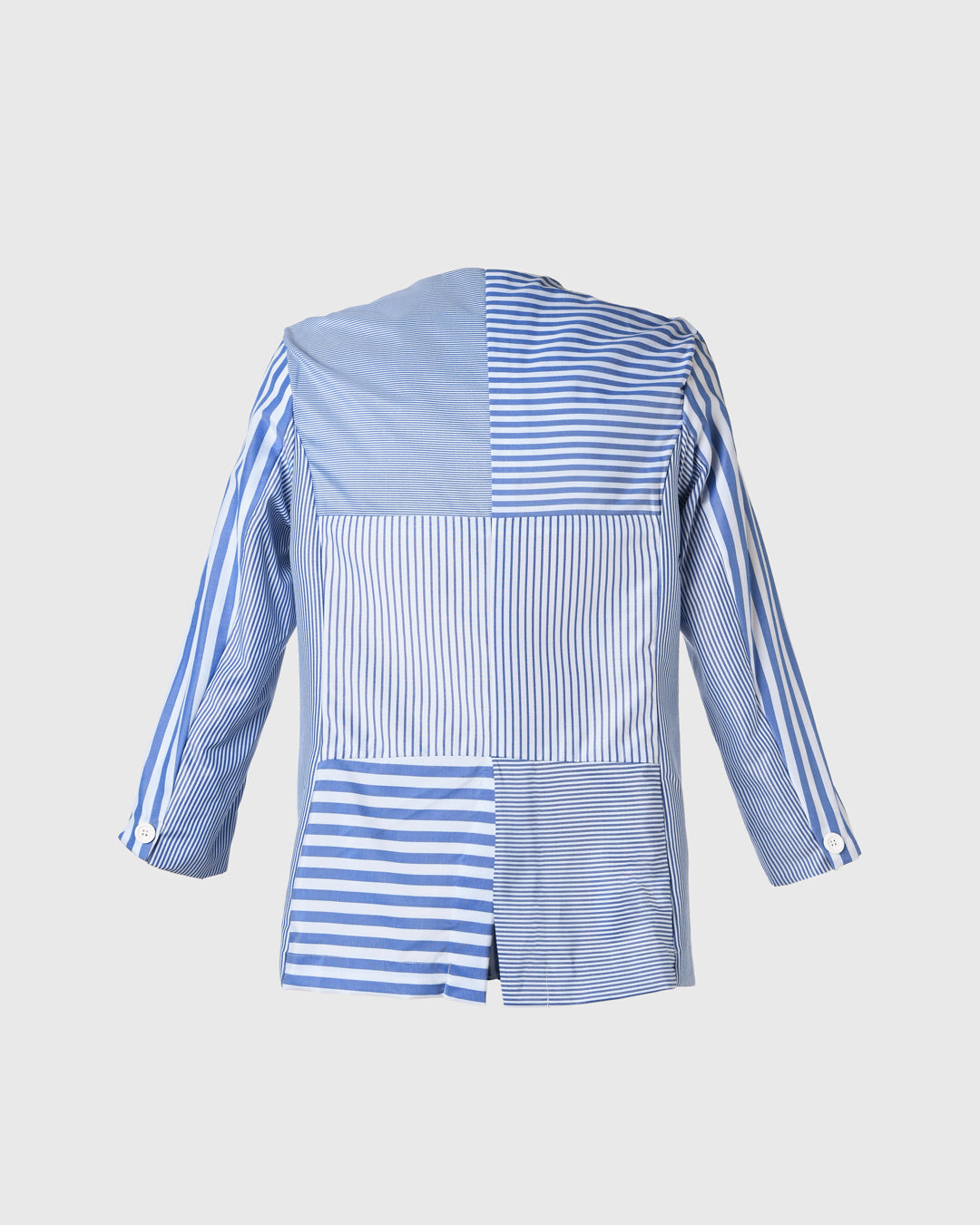 PM Round Neck Blazer PMO-02 Stripe Blue