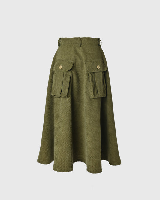 Cargo Skirt Corduroy Green URB-06