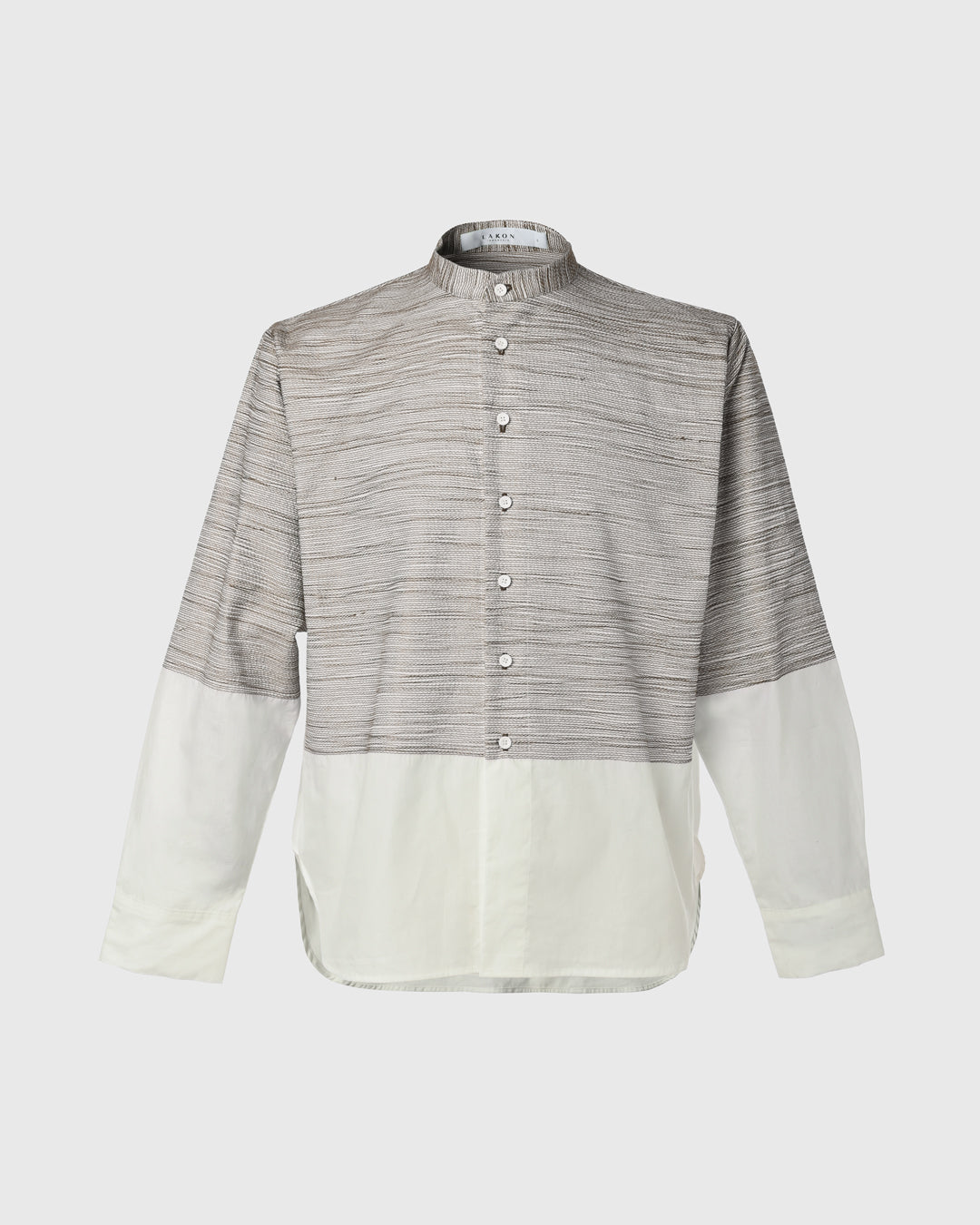 Abstract Tread Mao Collar Shirt URT-11