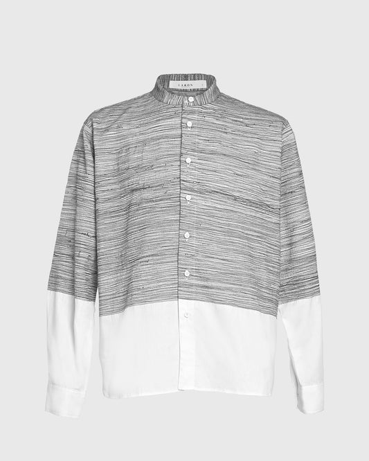 Abstract Tread Mao Collar Shirt URT-11