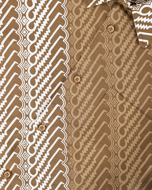 Basic L/S Shirt Batik Cap Parang Seno Kecil - F226