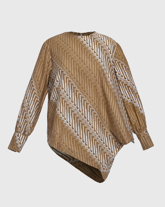 Kurung L/S Blouse Batik Cap Parang Seno Kecil - F226